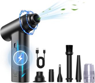 Infinite Soplador De Polvo El&eacute;ctrico Inal&aacute;mbrico Multifuncional Con 6 Accesorios, Bater&iacute;a De 4000 Mah, Aleaci&oacute;n De Aluminio, 110 000 Rpm, Para La Limpieza De T