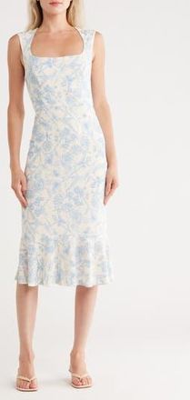 Hutch Square Neck Midi Dress in Ivory/Blue at Nordstrom Rack, Size Xx-Small