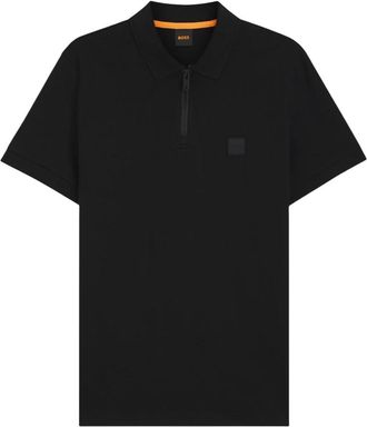 HUGO BOSS Passerzip Polo - Heren - Polos - Zwart - S - Katoen - Tops