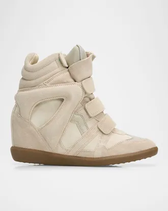 Isabel Marant Bekett Leather & Suede High-Top Platform Sneakers