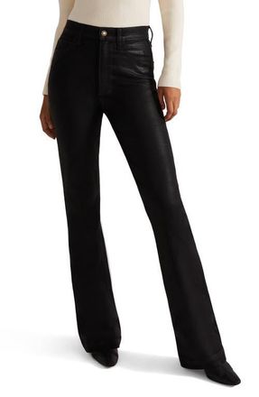 Favorite Daughter The Valentina Coated Bootcut Jeans in Obsidian at Nordstrom, Size 30