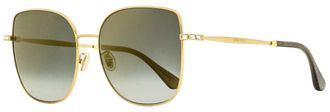 Jimmy Choo London Womens Square Sunglasses Fanny/G/SK J5GFQ Gold/Gray Glitter 59mm