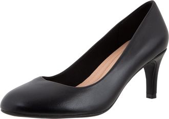 Comfort Plus by Predictions Womens Karma Mid-Heel Round Toe Pump, Black, 2 UK Wide