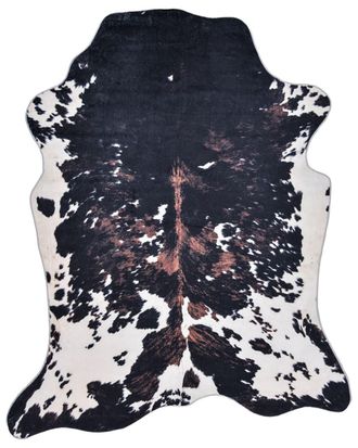 Gino Falcone Alfombra de piel artificial negro y blanco 150x190