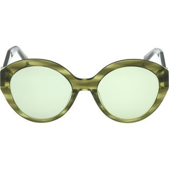 Abercrombie & Fitch 54mm Round Sunglasses in Green Horn /Green at Nordstrom