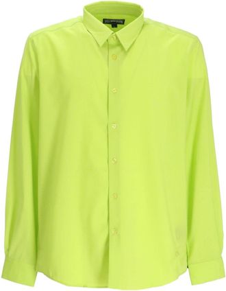 Vilebrequin embroidered-logo wool shirt - men - Wool - L - Green