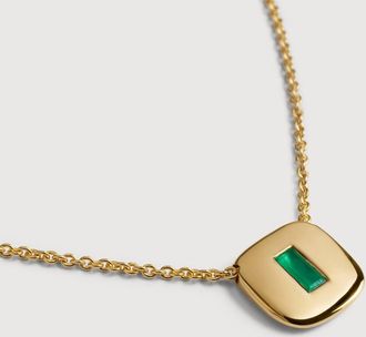 Monica Vinader Gold Gemdrop Chain Necklace Green Onyx