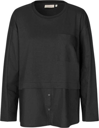 Masai Top de Manga Larga - Tops - Mujer - Negro - 2XL