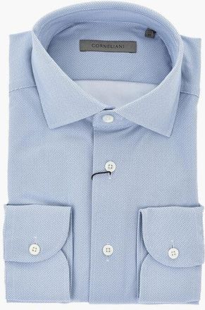 Corneliani Stretch Fabric Shirt with Micro Pattern size 39
