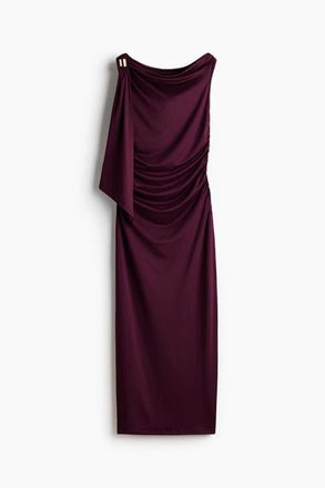 H&M Draped One-shoulder Dress in Plum at Nordstrom, Size Xx-Large