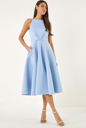 Roman Twist Front Prom Midi Dress