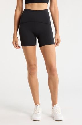 Spanx Booty Boost Active 4-Inch Shorts in Very Black at Nordstrom, Size X-Small
