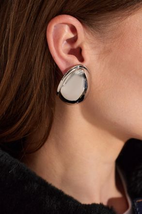 Givenchy Earrings With Engraved Logo, Womens, Silver
