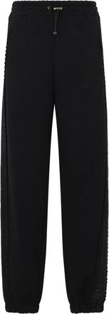 Philipp Plein Broeken, Dames, Zwart, XS, Katoen, Joggers Strass Band