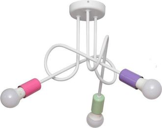 Netlighting Oxford Multi Arm Semi Flush Ceiling Light White Pink Violet Minth 50cm