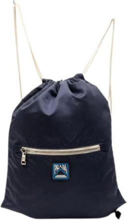 Prada Pre-owned Backpacks, female, Blue, Size: ONE SIZE Pre-owned Nylon Backpack