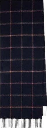 Paul Smith Signature Check Wool-Cashmere Scarf - Heren - Accessoires - Blauw - Maat: ONE Size Wol