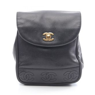 Chanel Black Grained Calfskin Backpack (Pre-Owned)