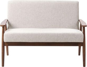 Beliani Sofa 2 Seater ESRUM Fabric Dark Brown/ Grey