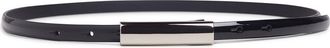 Favorite Daughter The Lady Patent Leather Belt in Black/polished Nickel at Nordstrom, Size X-Large
