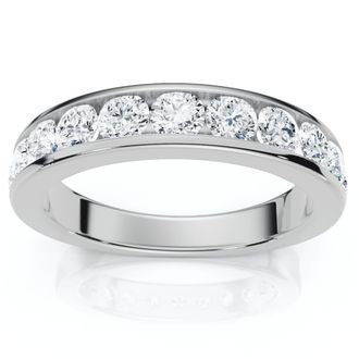Pompeii3 1Ct Channel Set Diamond Wedding Ring 14k Gold or Platinum Lab Grown