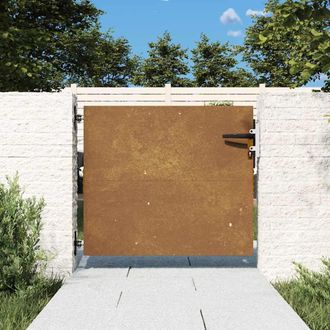 Berkfield Home Garden Gate 85x75 cm Corten Steel in Brown