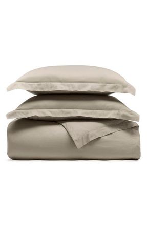 Boll & Branch Signature Hemmed Duvet Set in Oak at Nordstrom, Size King