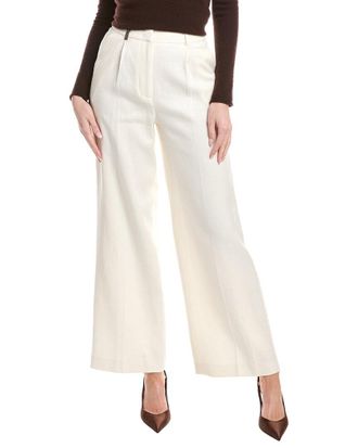 PESERICO Pleated Linen-Blend Pant
