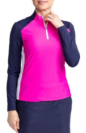 KINONA Cap to Tap Long Sleeve Polo Golf Top in Open Air Pink at Nordstrom Rack, Size Xx-Small