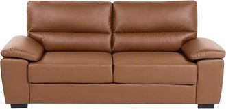 Beliani Sofa 3 Seater VOGAR Faux Leather Golden Brown
