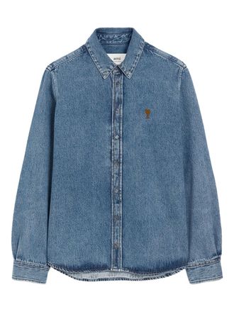 Ami Button Down Contrasted Ami De Coeur Shirt