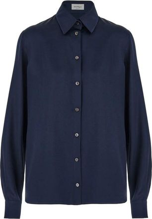 Ferragamo Satin Button-Up Shirt