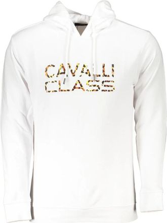 Cavalli Hoodie Wit Lange Mouw Print - Heren - Hoodies - Wit - 3XL - Hoodies & sweatvesten