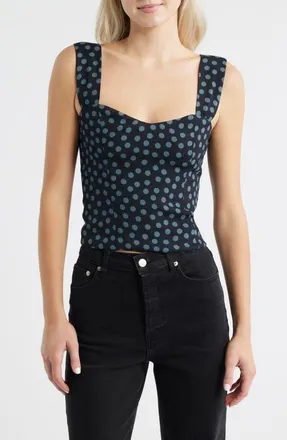 Reformation Hester Crepe Top in Cosmic Dot at Nordstrom, Size 10