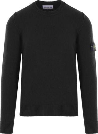 Stone Island Crew Neck Wool Sweater With Reverse Stitch Details Clothing