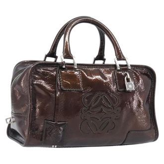 Loewe Amazona Patent Brown Patent_Leather Handbag (Pre-Owned)