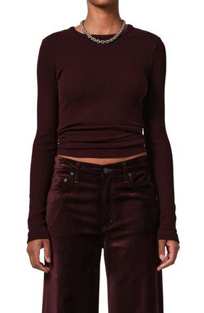 Citizens Of Humanity Bina Rib Crewneck Sweater in Burgundy at Nordstrom, Size X-Small