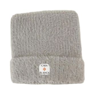 Casablanca Grijze Fluffy Square Beanie Nylon - unisex - Hoeden - Grijs - ONE Size - Nylon - Accessoires
