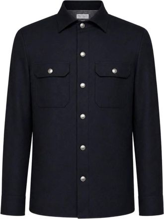 Brunello Cucinelli Jassen, Heren, Blauw, S, Nylon, Licht Jack