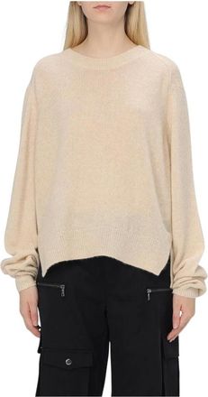 Isabel Marant Cashmere Knitwear, female, Beige, M, Cashmere Relaxed Fit Jumper