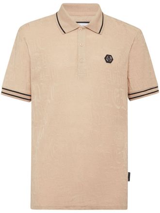 Philipp Plein Poloshirt met jacquard - Beige