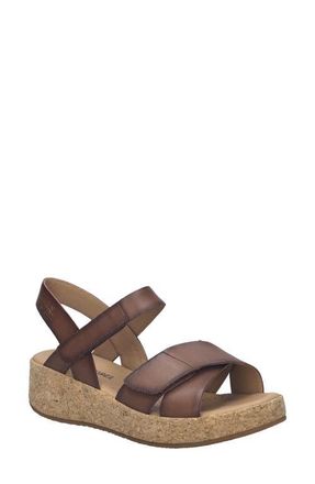 Josef Seibel Evita 03 Slingback Platform Wedge Sandal in Cognac Leather at Nordstrom, Size 11-11.5Us