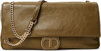 Twin-Set chain logo-plaque shoulder bag - women - Polyurethane - One Size - Green