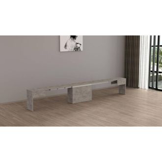 Dmora Banco Yutu, Asiento Para Mesa De Comedor, Banco Individual Extensible, 290x25h45 Cm, Gris - Dmora