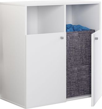 ebuy24 Ebuy24 - Gabinete De Ropa De Madera Vcm Descanso De Ropa Cesta De Lavander&iacute;a Dimensiones Aprox. Al. 74 X An. 80 X T. 39 Cm - Dreso L 2f (blanco)