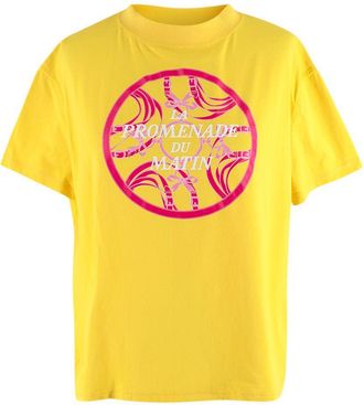 Herm&egrave;s Yellow Le Promenade du Matin T-shirt Size L