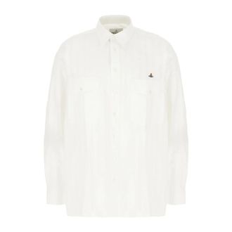Vivienne Westwood Casual Shirts, male, White, Size: L Stripe-pattern Shirt