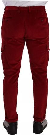 Dolce & Gabbana Mens Red Corduroy Cotton Cargo Skinny Pants