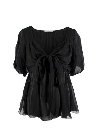 Bottega Veneta Black Silk Blouse Size S