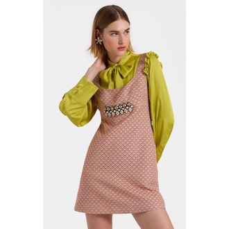 La DoubleJ Ella Mini Dress Embroidered in Tulip Jacquard Pale Pink at Nordstrom, Size X-Small